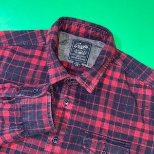 Grayers Heritage Flannels‎ Mens L/G Red Black Plaid 100% Cotton Shirt